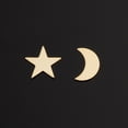 thumbnail image 2 of Au Naturale 14k Yellow Gold Moon and Star Mismatched Stud Earrings - Minimalist Jewelry for Women | Made In Italy, 2 of 7