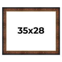 35x28 Frame Brown Walnut Gold Ornate Trim Solid Wood Plein Air Picture Frame | 3 Inch Moulding