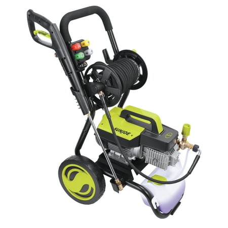 Sun Joe SPX9006-PRO Commercial Series Cold Water Electric Direct Drive Crank Shaft Pressure Washer | 1300 PSI Max | 2 GPM Max | 2.15 HP Motor | 120 Volt | Wall Mount | Roll Cage | Hose (Best Water Pressure Washer)