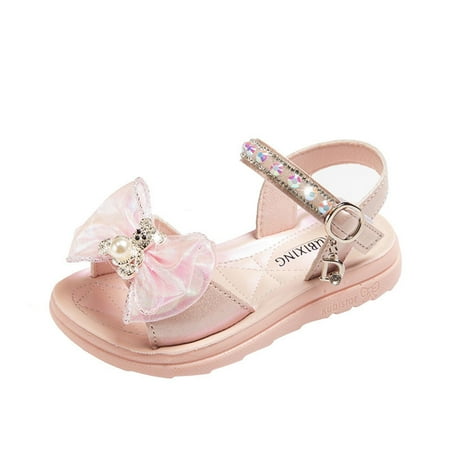Nmnitkp Girls Sandals Safe and Odor-Free Sandals Open Toe Cute Flats Dress Sandals Cross Strappy Summer Shoes Toddler/Little Kid/Big Kid