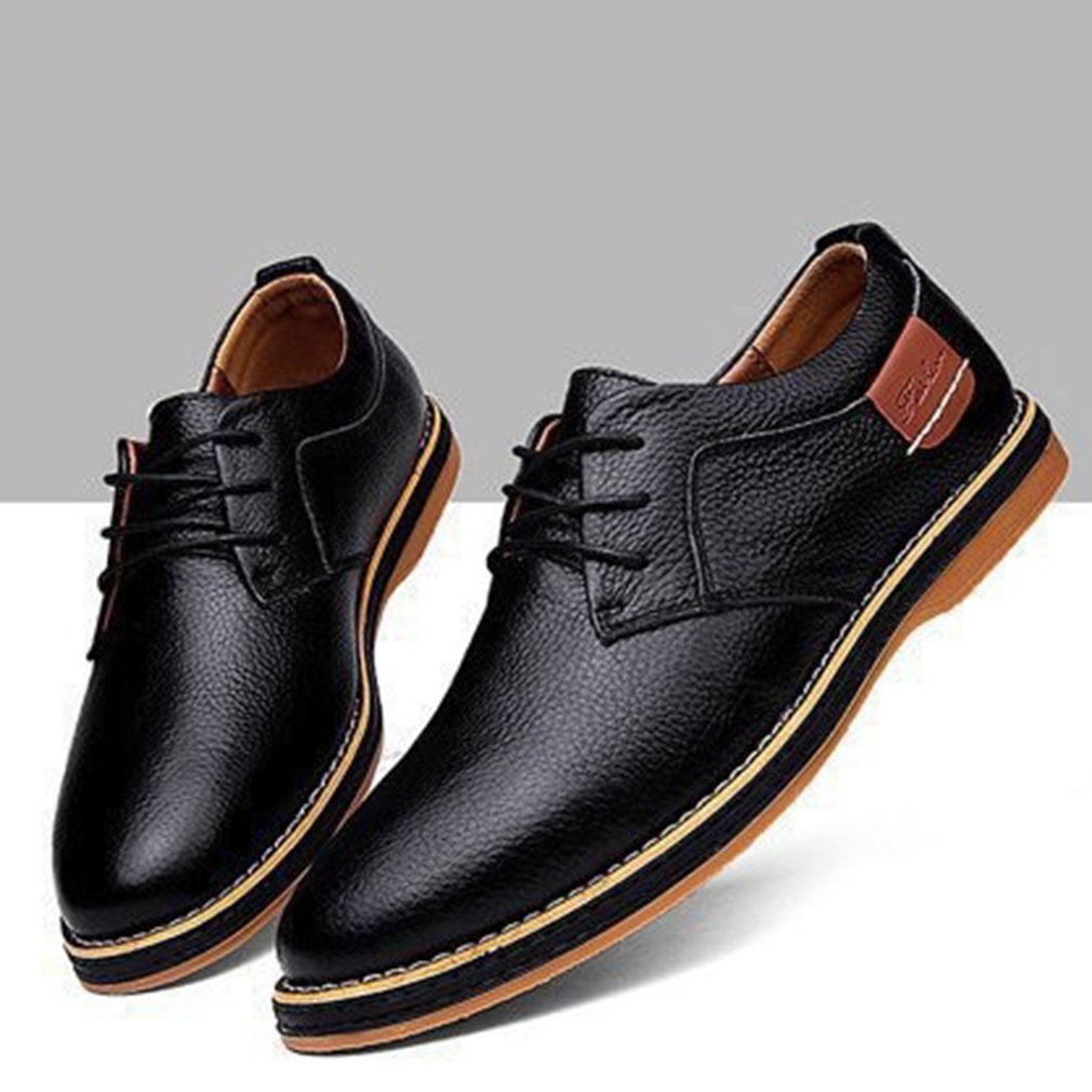 Hunzed Men【Business Casual Leather Shoes】Clearance Mens Brogues Oxford Wingtip Leather Dress Shoes for Business Casual Lace-Up 