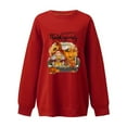 thumbnail image 3 of Odeerbi Thanksgiving Sweatshirts for Women Trendy Printed Loose Long Sleeve Blouse Round Neck 2025 Casual Pullover Tops Sweatershirt Dark Gray, 3 of 4