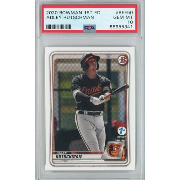Graded 2020 Bowman 1st Ed Adley Rutschman #BFE50 Rookie RC Baseball Card PSA 10 Gem Mint