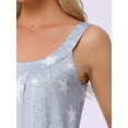 thumbnail image 5 of INSPIRE CHIC Womens Nightgown Sleeveless Sleepwear Printed Scoopneck Nightshirts Tank Wide Strap Sleep Dress with Pockets S Gray Stars, 5 of 6