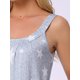 thumbnail image 5 of INSPIRE CHIC Vestido de dormir floral sin mangas con bolsillos, tirantes anchos, escote suave, ropa de verano, color gris con estrellas, 5 of 6