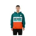 thumbnail image 4 of Men's New Era Aqua Miami Dolphins Ripstop Quarter-Zip Hooded Windbreaker, 4 of 5