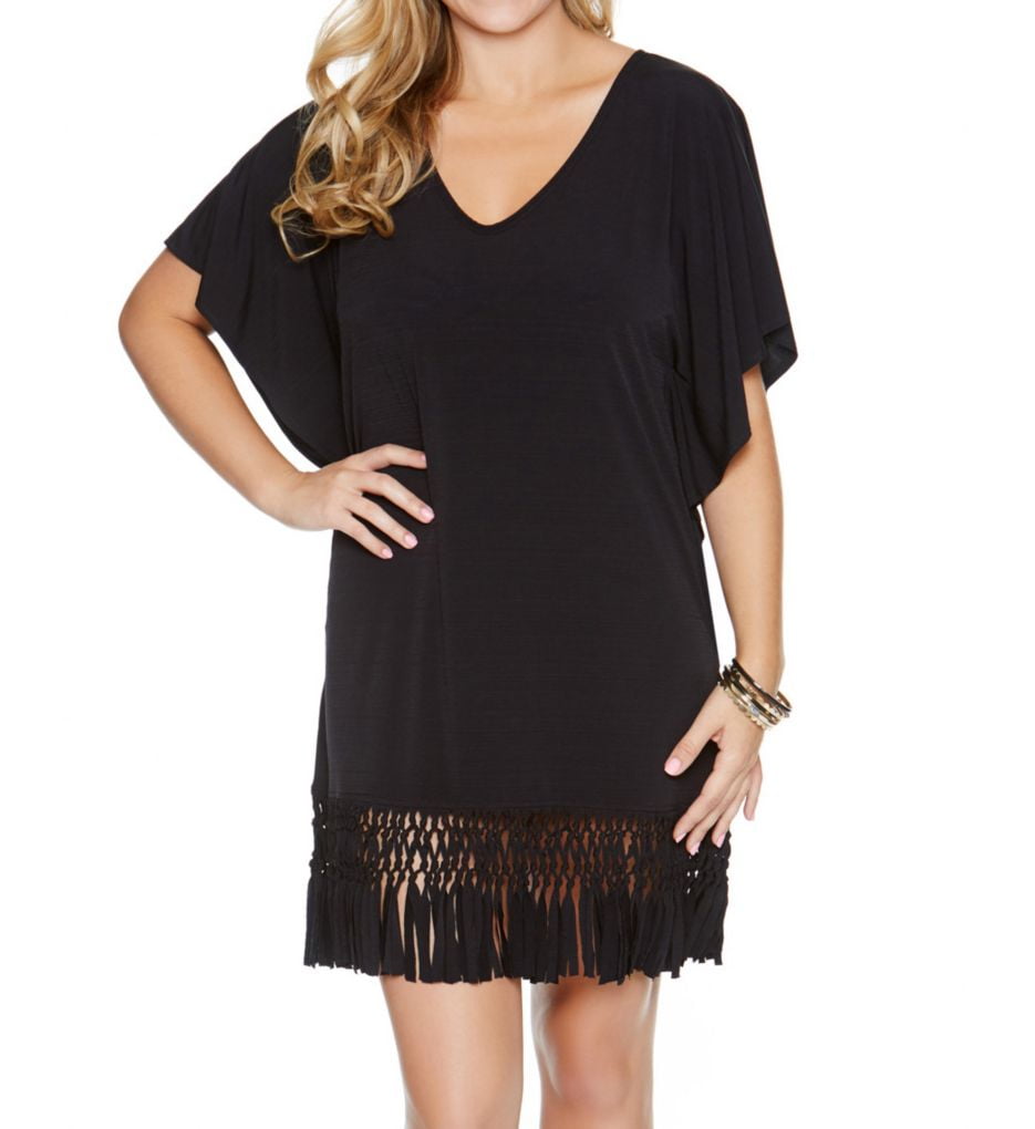 Dotti - Women's Dotti 11038 Beach Blossom Macrame Fringe Tunic Cover Up ...