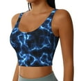 thumbnail image 2 of Kdxio Blue Lightning Print Workout Crop Tank Top for Women Racerback Yoga Tank Tops Athletic Sports Shirts Exercise Undershirts, 2 of 9
