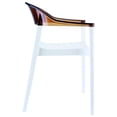 thumbnail image 5 of 32" White and Amber Transparent Stackable Outdoor Patio Dining Arm Chair, 5 of 8