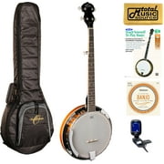 Oscar Schmidt OB4 5-string Banjo, Gloss Finish Gigbag Bundle