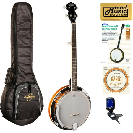 Oscar Schmidt OB4 5-string Banjo, Gloss Finish Gigbag Bundle