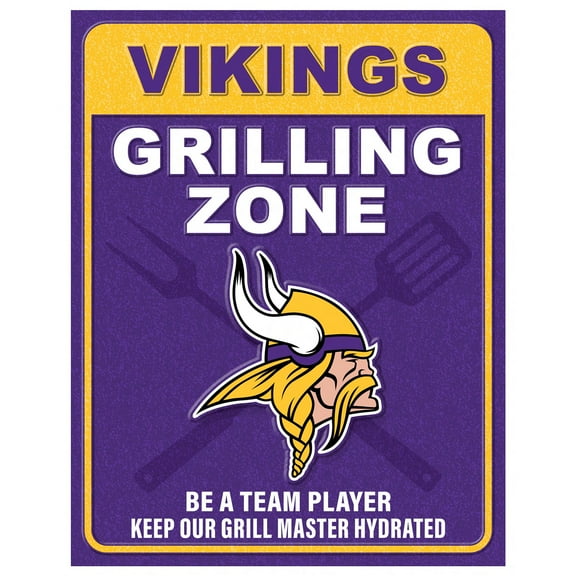 Minnesota Vikings 13" x 20" Grill Zone Metal Sign