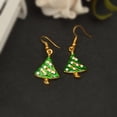 thumbnail image 3 of Pendientes Aretes Gancho Colgante de Gota de Imitación en apariencia árboles de Navidad, 3 of 6