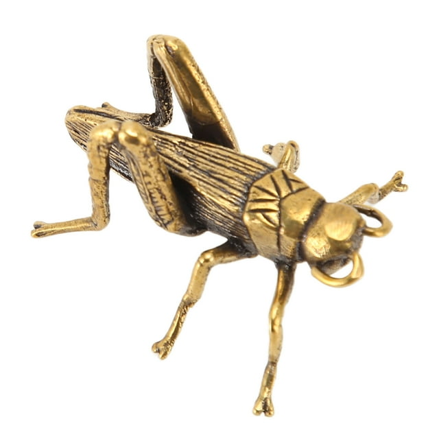 Estatua de grillo de cobre, innovadora y exquisita, vintage, para la riqueza y la suerte, ideal para decoración del hogar, regalo coleccionable, 4,3 x 3,9 cm (1,7 x 1,5 pulgadas).