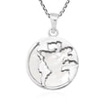 thumbnail image 1 of Traveler World Map Mother Earth White Pearl Sterling Silver Necklace, 1 of 6