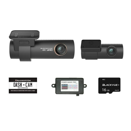Blackvue DR900S-2CH with Power Magic Pro Hardwire Kit 2-Channel | 4K Dashcam | 16GB SD