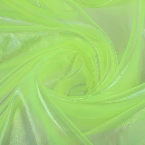 XmhyTop-A Tela de organza iridiscente holográfica arcoíris de 1 yarda, tela decorativa brillante con degradado transparente, 150 cm de ancho, para vestidos, fiestas y bodas, color verde