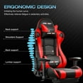 thumbnail image 5 of JONPONY Big and Tall 500LBS Gaming Chair, Ergonomic Design, Gamer Chair PU Leather with Footrest and Lumbar Support, High Back Office Chair Support 8 Hours Long Sitting,Red Computer Chair,Red, 5 of 12