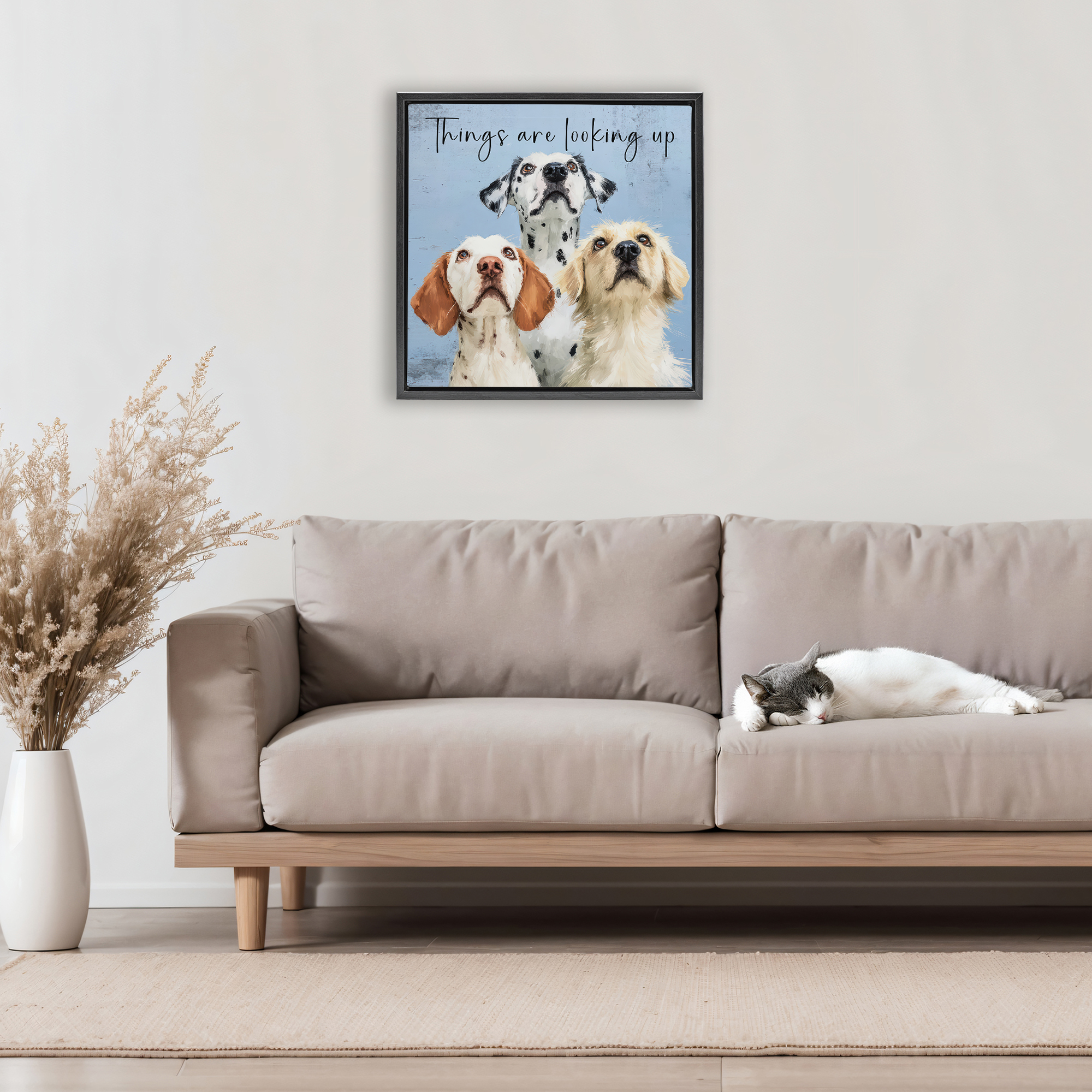 Stupell Industries Things Are Looking Up Black Framed Floater Canvas Wall Art, design by Kim Curinga