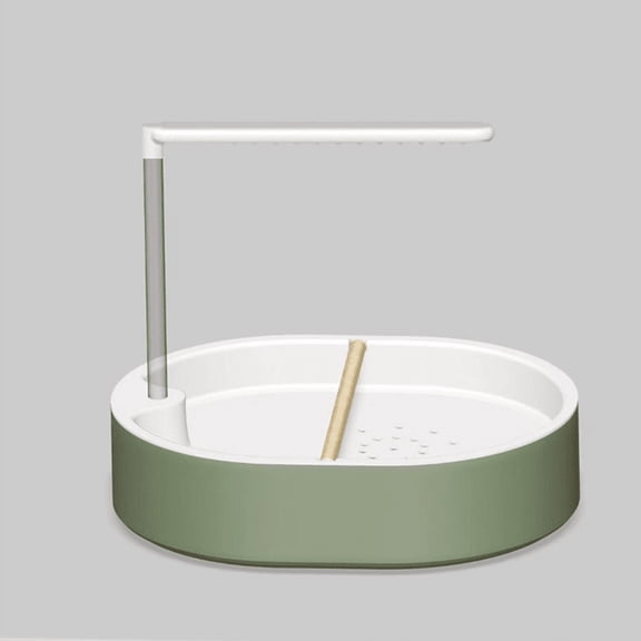 Large Parrot Bird Bath with Adjustable Shower Head, Built-in Cage Bathtub, Automatic Circulating Water for Budgies, Parakeets, Cockatiels, Lovebirds, Green White Transparent PP