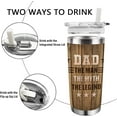 thumbnail image 4 of Best Dad Ever Insulated Vacuum Tumbler with Lid, Father''s Day Gifts for Men Dad Papa Grandpa, Hand in Hand Wood Grain Funny Stainless Steel Double Wall Cup, 20 oz Travel Detachable Straw Mug, 4 of 6