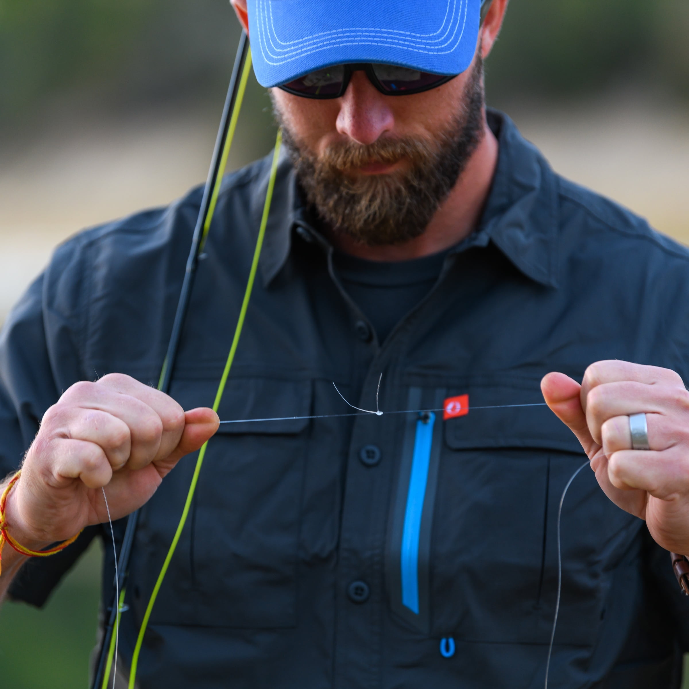 The American Outdoorsman Blackfoot River Fishing Shirt, Short Sleeve - Quick Dry, UPF 30 UV Protection, Modern Fit, Breathable Eyelets and Waterproof Chest Zip Multiple Pocket (Raven, Medium)