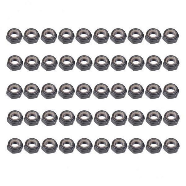 Almencla 5-6pack 50 Pieces Skateboard Longboard Trucks Wheels Replacement Axle Nuts 5 Pcs