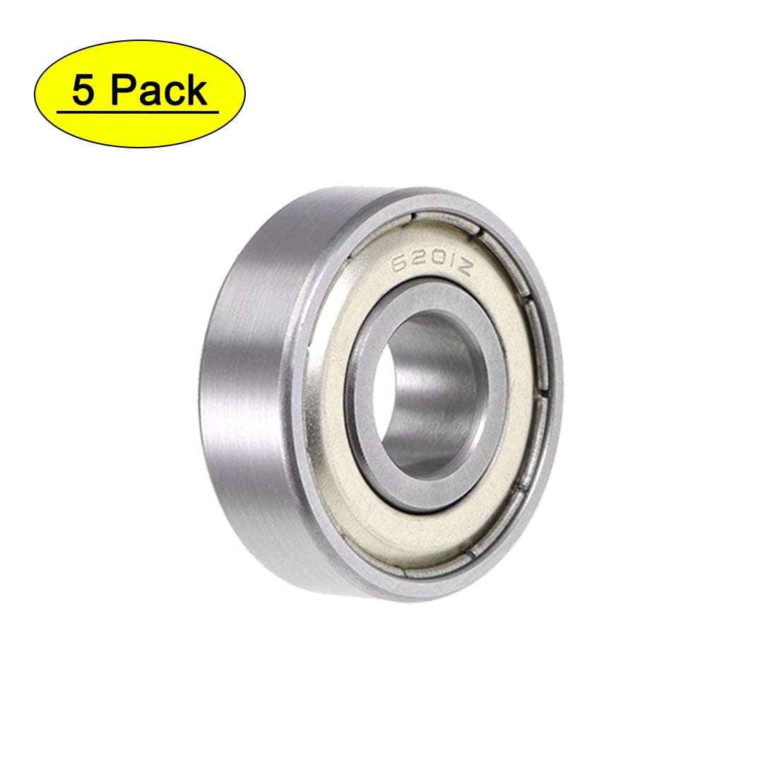 PGN 6201-ZZ Sealed Ball Bearings - 4 Pack, 12x32x10mm, Chrome Steel With Metal Shields