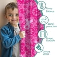 Blackout Kids Curtains,Pink Ribbon Pattern Childrens Insulated Curtains