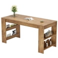 thumbnail image 3 of Fnova 63 Inch Kitchen Island Bar Table with Side Storage, 300 lbs Capacity for Kitchen Dining Room Home Bar Breakfast Nook, 3 of 12