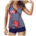 thumbnail image 2 of Kcodviy with Piece Tummy Suit Racing Swimsuit Women Plus Swimsuit Two Women Control Sunflower Swimsuits for Juniors Top Shorts Bathing Swimwears Women Two Cute Swimsuit with Shorts Tankinis Set, 2 of 3