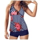 thumbnail image 2 of Gibobby Conjunto de Bañador Sexy Top Piece Tummy con traje de baño Bañador Mujer Dos pantalones cortos Traje de baño Control Tankinis Set(Azul,CH), 2 of 4