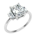 thumbnail image 2 of Empire Jewelry 2.2 Ct Lab-Grown Diamond Engagement Ring - 14K White Gold Plated Emerald Cut 3 Stone Design for Women - Elegant Gift for Her to Celebrate Your Love Journey, 2 of 3