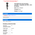thumbnail image 2 of Front Right Strut and Coil Spring Assembly - Compatible with 2006 - 2010 Kia Optima 2007 2008 2009, 2 of 2