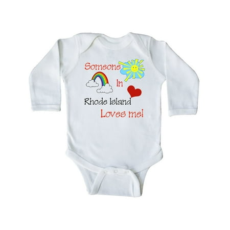 

Inktastic Someone in Rhode Island loves me! Gift Baby Boy or Baby Girl Long Sleeve Bodysuit