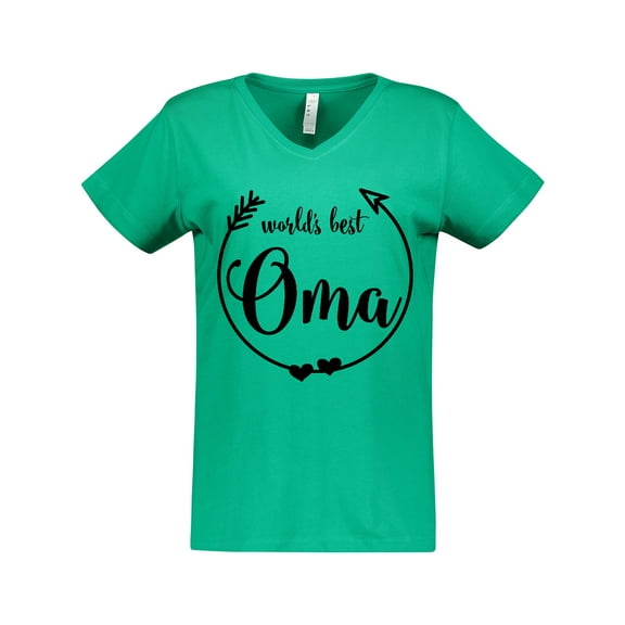 Inktastic World's Best Oma Women's V-Neck T-Shirt