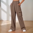 thumbnail image 2 of EDFBUYKRS Female Women Pants Casual Wide Leg Sweatpants Women Petite Set Women's Casual Jogger Pants with Drawstring Waist Comfortable Sweatpants for Running Yoga Travel Outdoor Activities Xl, 2 of 4