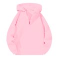 thumbnail image 2 of Letdown Mens Womens Hoodies Pullover Quarter Zip Casaul Long Sleeve Hooded Sweatshirt Drop Shoulder Cinch Waist Tops Early Spring Clothes (Pink,M), 2 of 5