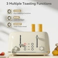 thumbnail image 6 of Dovimi Retro Stainless Steel Toaster 4 Slice, Extra Wide Slots Bagel with Defrost and Reheat Function, 6 of 9