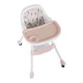 thumbnail image 4 of Trona plegable para bebé con bandeja doble, ruedas silenciosas, altura ajustable para comer, ahorra espacio, color rosa, 4 of 14