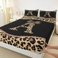 thumbnail image 3 of Homewish Fashion Initial Letter Twin Sheet Sets, Chic Monogrammed A Twin Fitted Sheet, Kawaii Cheetah Bowknot Flat Sheet, Breathable Home Decor, 3-Piece, 3 of 7