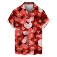 thumbnail image 3 of Camisetas de manga corta para hombre, con estampado 3D de amor, gráfico, camisas de botones para el día de San Valentín, blusa informal de verano para playa para hombre, 3 of 5