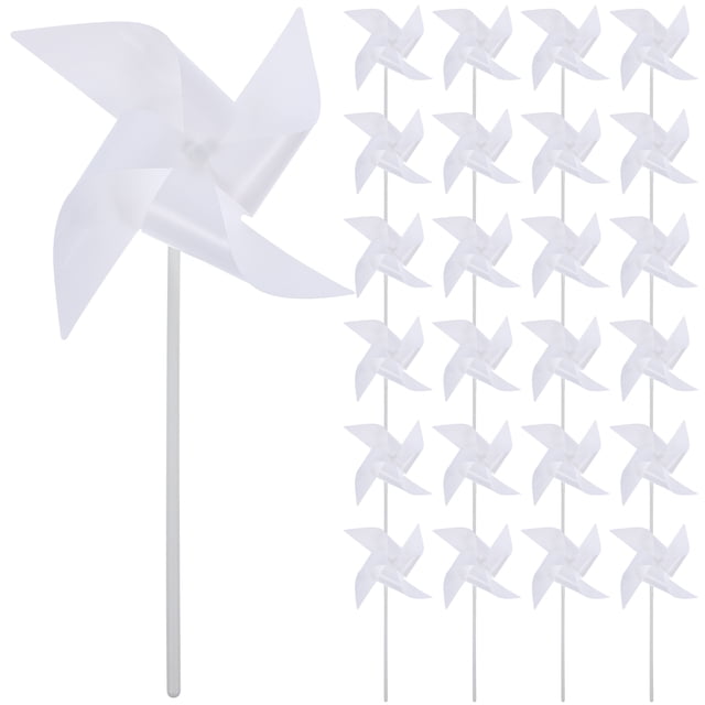 MasteelfCA 24 Pcs Moulinets Faits à la Main Jouets Moulinets Blancs en Plastique