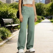 High Waist Yoga Pants with Pockets Casual Solid Color Slim Elastic Comfortable Fitness Pants Yoga Pants With Pocket Cycling Dance Tights