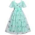 thumbnail image 2 of Flower Girls Dress Aqua Green Butterfly Sequin Party Princess Formal 6 Years, 2 of 5