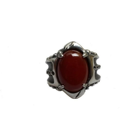 Punk Goth Vintage Gemstone Titanium Steel Casting Men's Ring