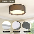thumbnail image 5 of LEDET 15.7 in. Black Ceiling Light Rattan Weaving Shade Home Decor Pendant Lamp, 5 of 7