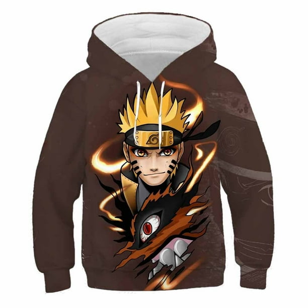 2023 nueva ropa de Naruto para ninos Sudadera con capucha para bebes ropa de otono para ninos Kakashi dibujos animados japoneses Sasuke ropa 150 zhangyuxiang CONDUJO Walmart en linea