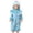 Sky Blue, variant on Infant Baby Striped Fleece Jumpsuit Zip Up Hooded Long Sleeve Onesie Fall Casual Clothes Baby Cute Loungewear Sets