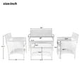 thumbnail image 4 of 4 PCS Outdoor Patio Furniture Set, All-Weather Rattan Chair Set, Conversation Sofa Sets with Cushioned Seat & Glass Table, Outdoor Indoor Use Backyard Porch Garden Poolside Balcony, Brown, D6335, 4 of 10